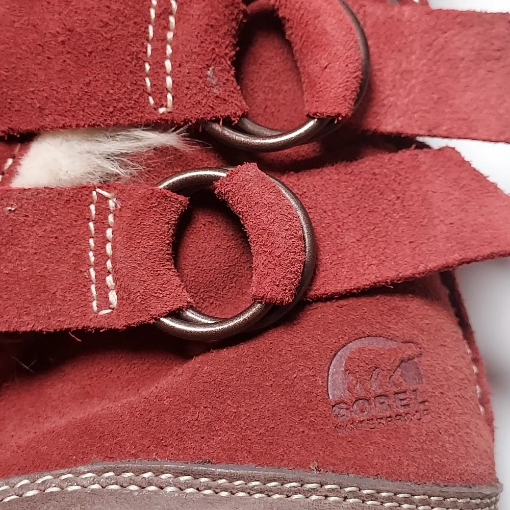 SOREL Waterproof Winter Boots Rust Suede Size 7 Thinsulate Fur Snow Boots
